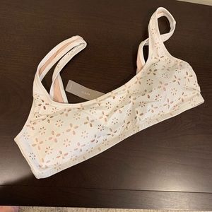 NWT J.Crew white eyelet bikini top